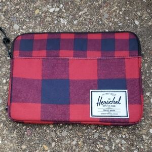 Herschel Supply Company Buffalo Plaid Tablet Case Carrier Red Black 10x7.5